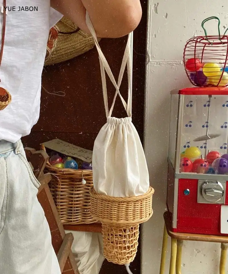 Luxury Bags Korea - IJsmelkdesign geweven tas zoet schattig Korea