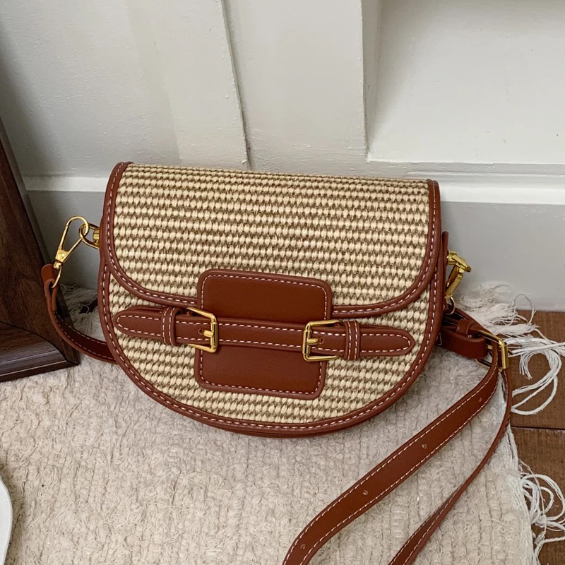 Luxury Bags Designer - Engelse stijl mini strooien zadeltassen voor